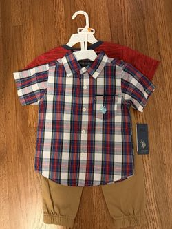 3 Piece Polo Boys Shirt, Long Sleeve And Pants 3T