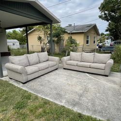 *FREE DELIVERY* Grey Sofa Couch Matching Living Room Set 