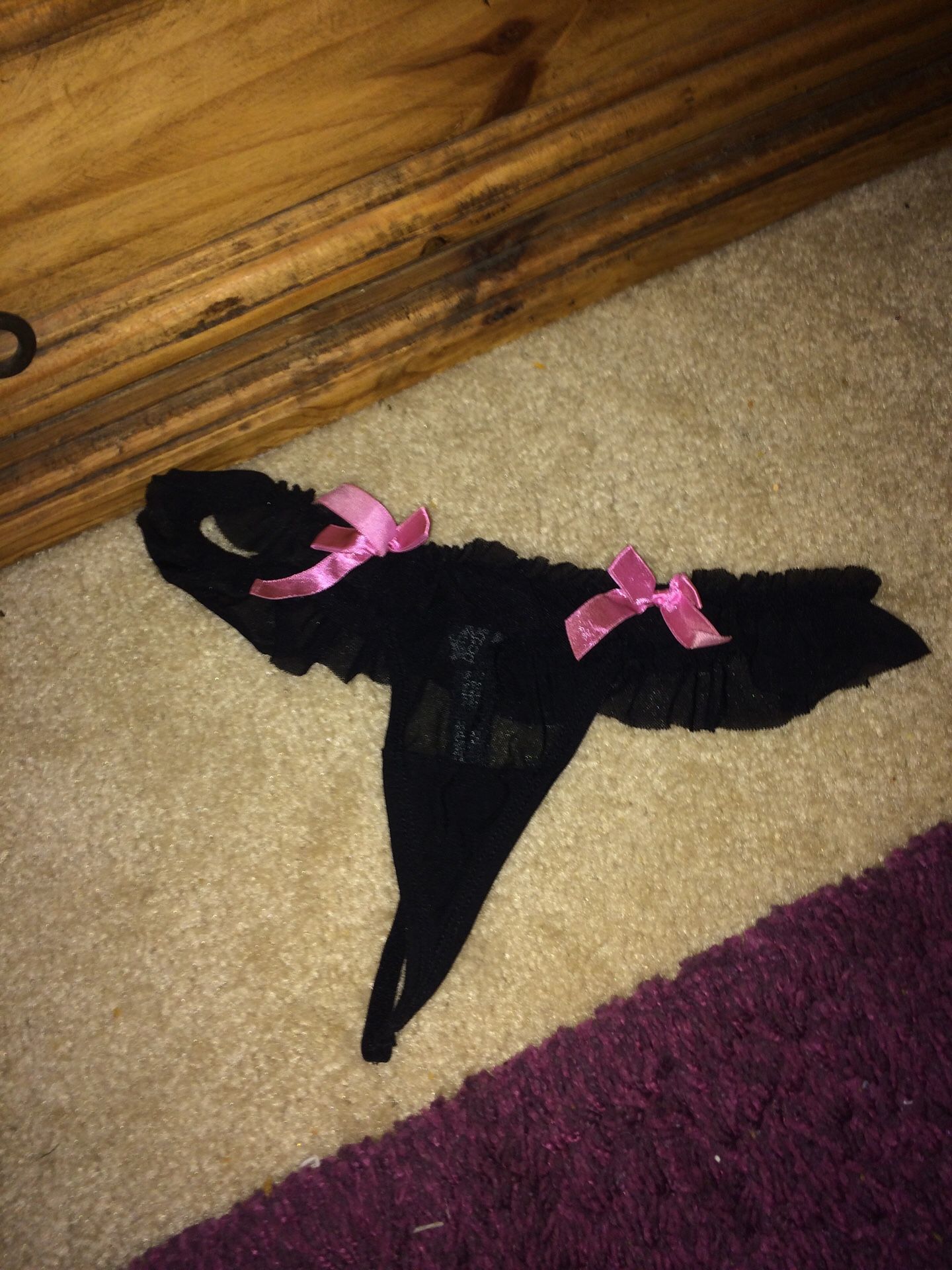 Black lace g string