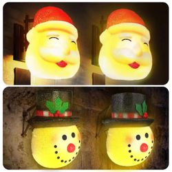Christmas Porch Light Cover Snowman / Santa Christmas Indoor/Outdoor Decoration Xmas Decor