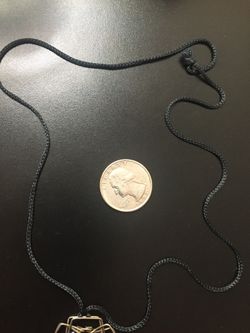 24” Metal & Bead Pendant On Cloth Necklace