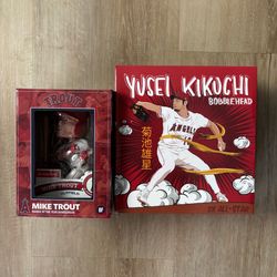 Los Angeles Angels Bobbleheads – Mike Trout & Yusei Kikuchi (In Box)
