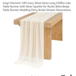 Ivory Chiffon Table Runner