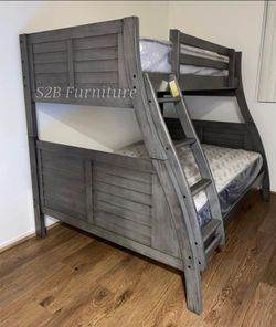 Twinfulll antique Grey Bunk.b3d W Orthopedic Matres!!!!
