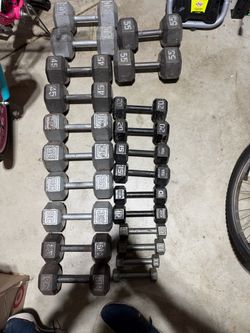 Dumbbell set 3-55lb pairs 596 total lbs