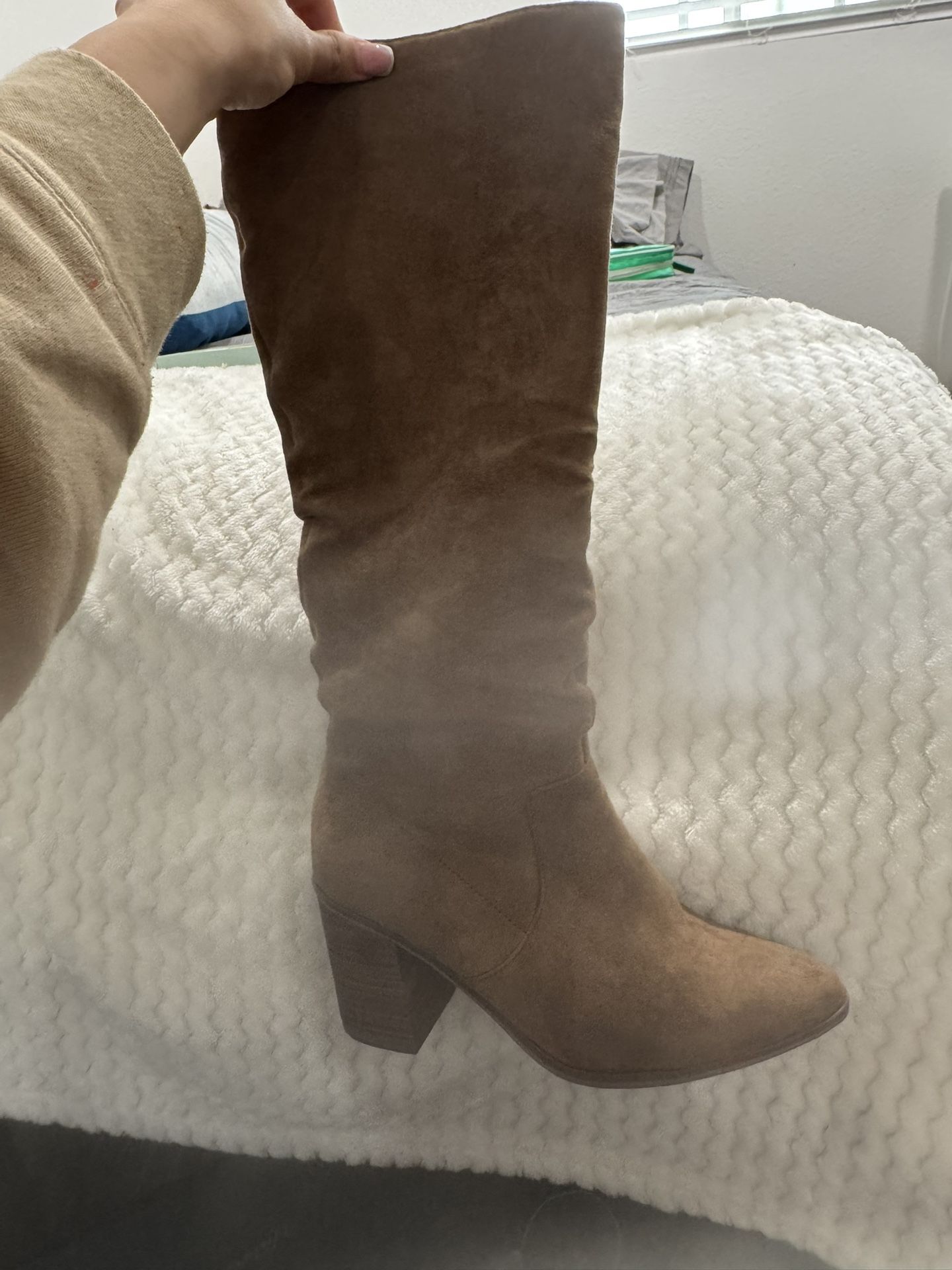 Brown heeled boots