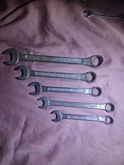 Vintage Forged Steel Made in U.S.A. 5 Piece Wrench Set with  box end