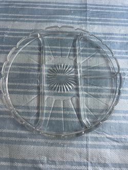 Glass serving/relish tray
