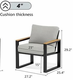 2 Pack - Outdoor Single Chair  Aluminum with cushion