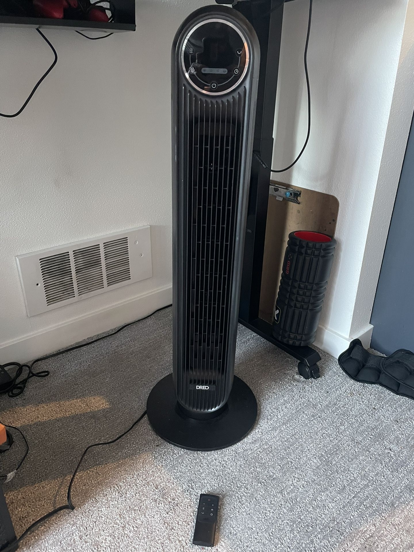 Dreo Tower Fan for Bedroom, 25ft/s Velocity Quiet Floor Fan, 90° Oscillating Fans for Indoors with 4 Speeds, 4 Modes, 8H Timer, Standing Fans, Bladele