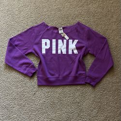 PINK Off The Shoulder Sweatshirt