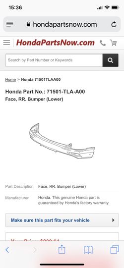 Rear bumper face cover, Honda, 17-19 CR-V 2WD