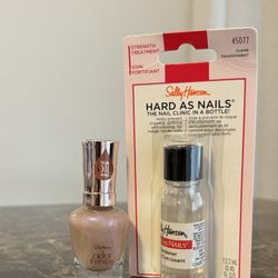 Sally Hansen Argan Oil Formula Color Therapy Nail Polish 223 Pink I'll Sleep In & Hard as Nail Strengthener