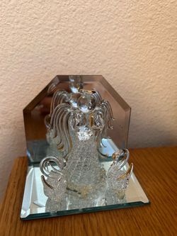 Hand-blown glass Angel and Swans