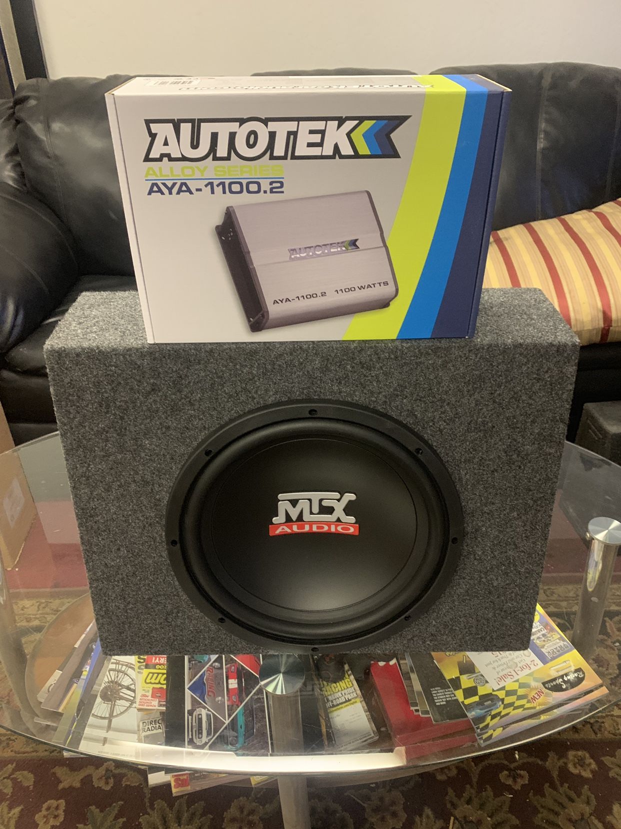 Mtx Car Ausio . 12 Inch Car Stereo Subwoofer With Truck Style Box And 1100 watt Autotek Amp . New Year Super Sale $109 While They Last . New