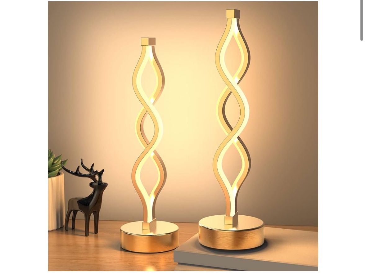 NUÜR Gold Lamps for Bedrooms Set of 2 (also selling Bedframe/Mattress)