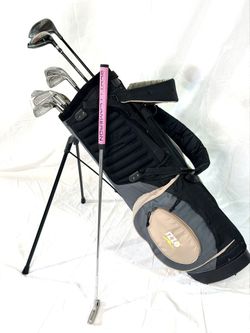 Women’s Complete Golf Club Set | Nike SQ Dynamo 5-Wood, Daiwa Irons Driver Putter + IZZO Stand Bag