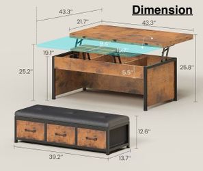 🥨31.5" Lift Top Coffee Table with Storage,Square Coffee Tables with Lifting top for Living Room,Farmhouse Coffee Table with Large Drawers
