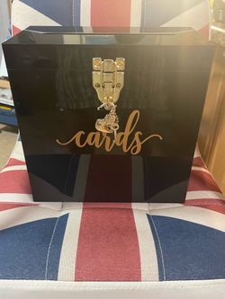 Black Acrylic  Box with Gold Lock & Key brand new