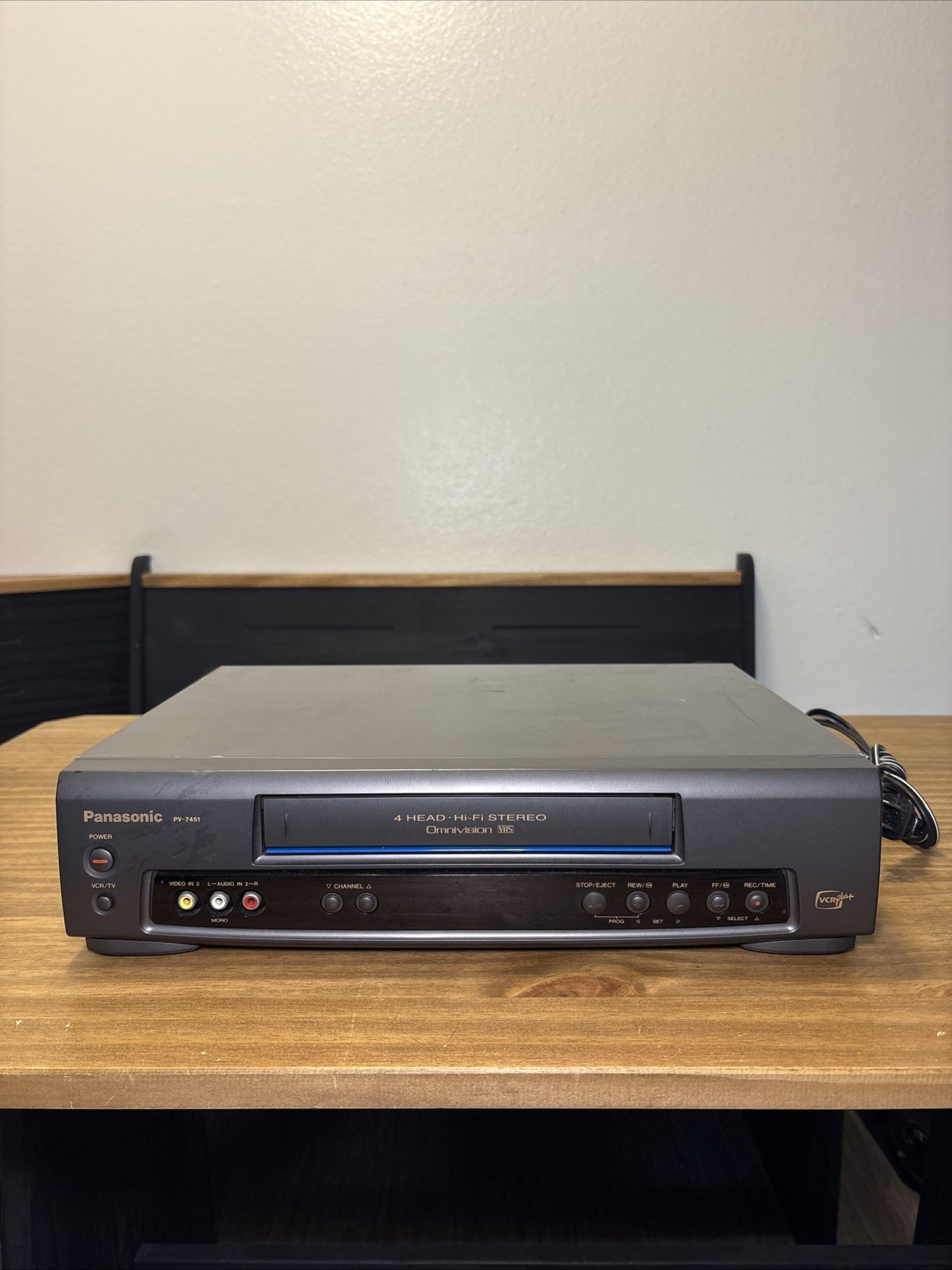 Panasonic VCR VHS Player PV-7451 Blue Line 4-Head Omnivision (No Remote) TESTED