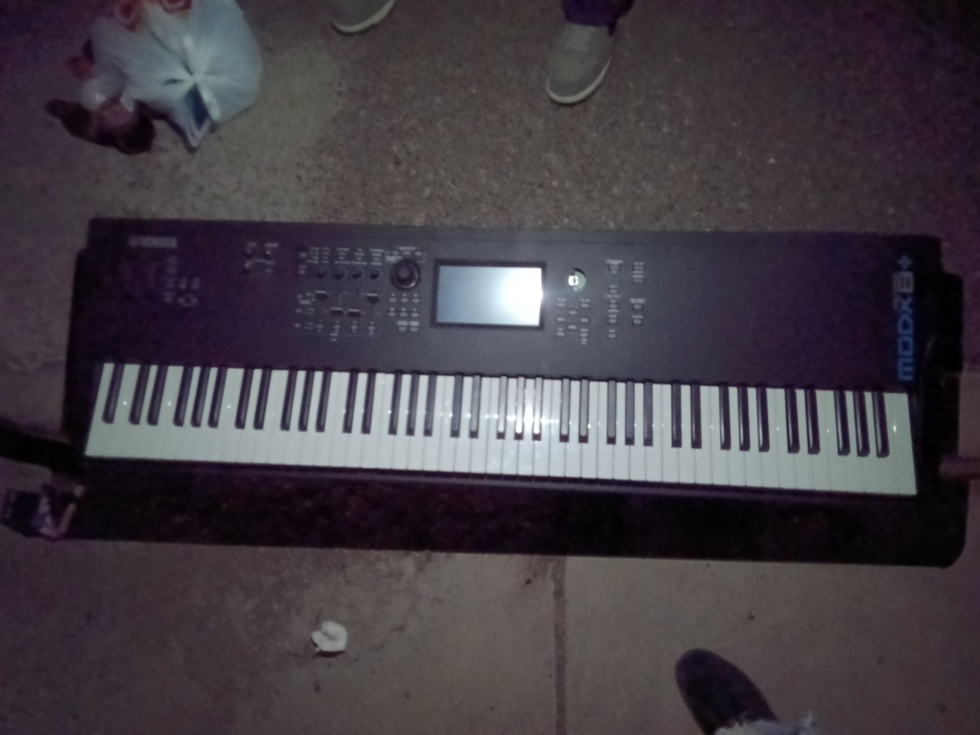 Yamaha MODX8+ 88-key weighted synthesizer.