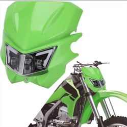 AnXin Motorcycle LED Headlight Head Light Lamp Headlamp Kit for KX125 KX250 KXF250 KXF450 KLX200 KLX250 KLX450 KX65 KX85 Dirt Bike Green