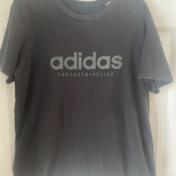 Adidas Men’s Logo Black Tshirt, Large