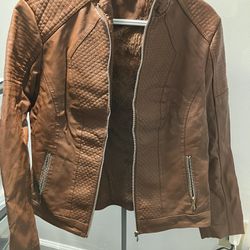 Leather Women’s Jacket - Brown - US Size M