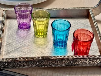 Decorative Metal Serving Tray with Handles
