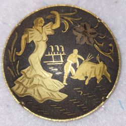 Vintage Damascene Flamenco Matador Brooch