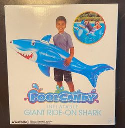 Pool Candy Large Ride On Shark Over 6 Feet Long Summer Fun Pool Float