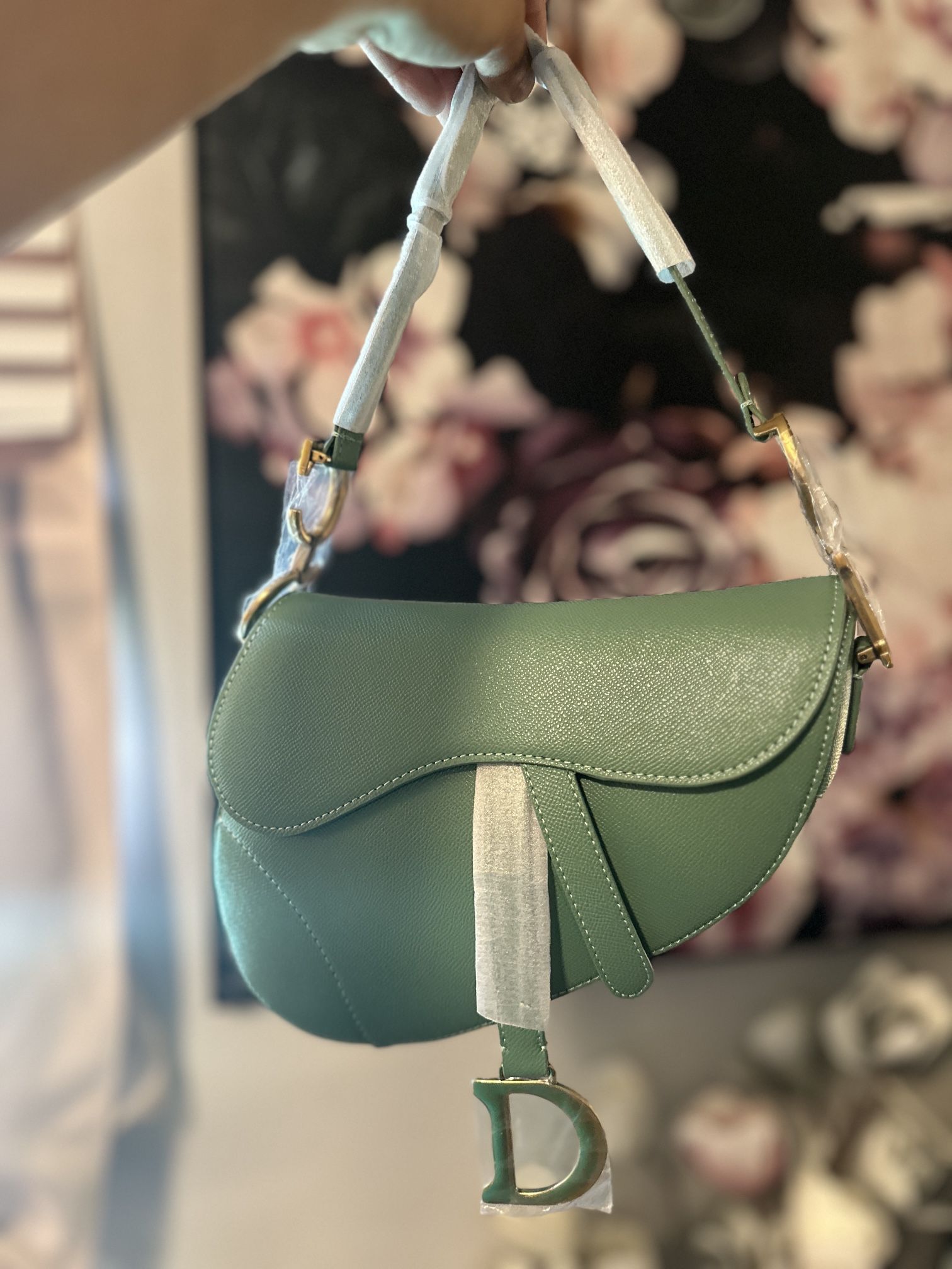 Green Saddle Purse