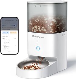 Automatic Cat Feeder - 4L Timed Pet Feeder, No Jam Freeze Dried Safe, WiFi & Bluetooth App Control, 30-Day Freshness for Cats and Small Dogs (Stainles