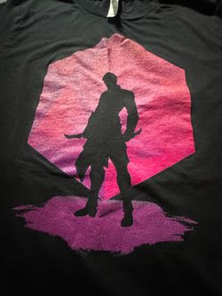 D&D Black T-Shirt with Rogue Warrior Silhouette