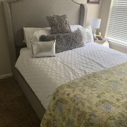 Queen Upholstered Bed Frame – $250