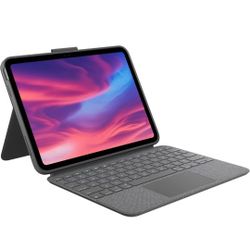 Logitech Combo Touch - 10th generation iPad detachable keyboard background with high-precision trackpad, full-size backlit keyboard 
