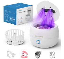 Ultrasonic Retainer Cleaner, 45kHz Retainer Cleaner Machine with 3 Modes, 200ML Dental Cleaning Pod for Dentures, Mouth Guards, Aligner, Night Guard,