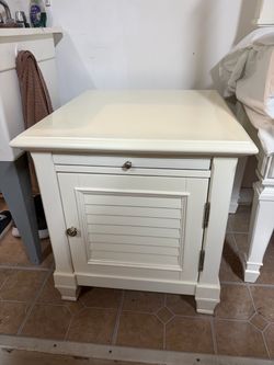 Off white storage end table