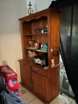 Antique dining hutch