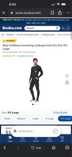 SEAC unifleece insulated undergarment 2XL
