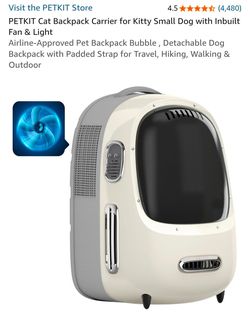 Pet carrier backpack with built in fan