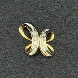 10k two tone solid gold diamond infinity pendant charm