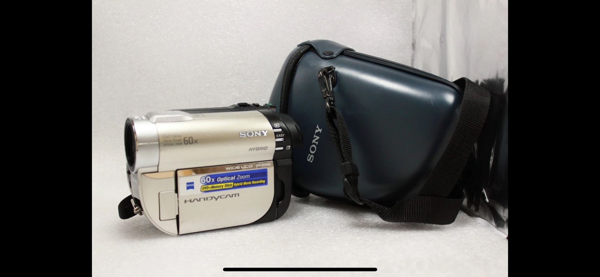 Sony Handycam DCR-DVD650 Camcorder – Tested & Working – 60x Zoom – No Battery