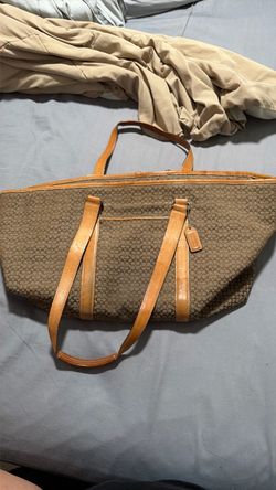 Coach signature canvas leather bag xl