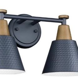 JAZAVA - Modern 14.8 in. 2-Light Wall Sconces Blue Bathroom Light