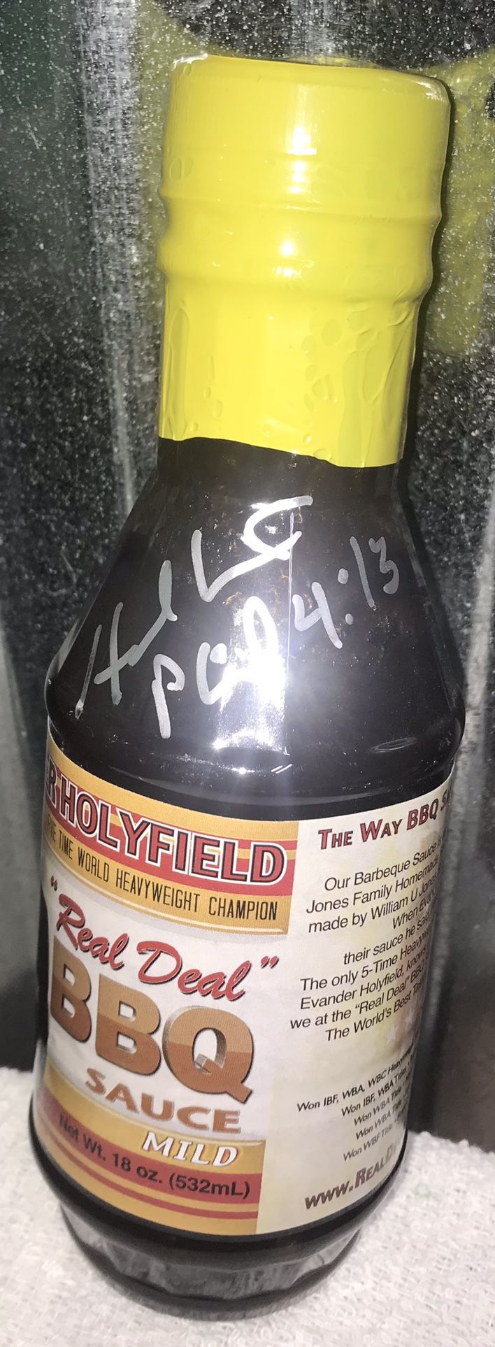 Evander Holyfield Signed Real Deal BBQ Sauce