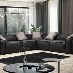 Marcella Black 5-Piece Modular Sectional

