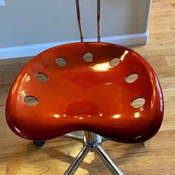 Tractor-Style Seat Rolling Adjustable Height office Chair - Shiny Candy Apple Red - Unique Furniture