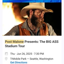 Post Malone Ticket!!! Great Seat!!