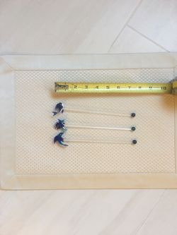 Vintage glass cocktail swivels (3)